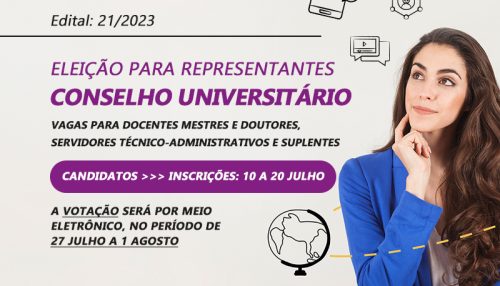Conselho Universitário abre inscrições para representantes de docentes e técnico-administrativos