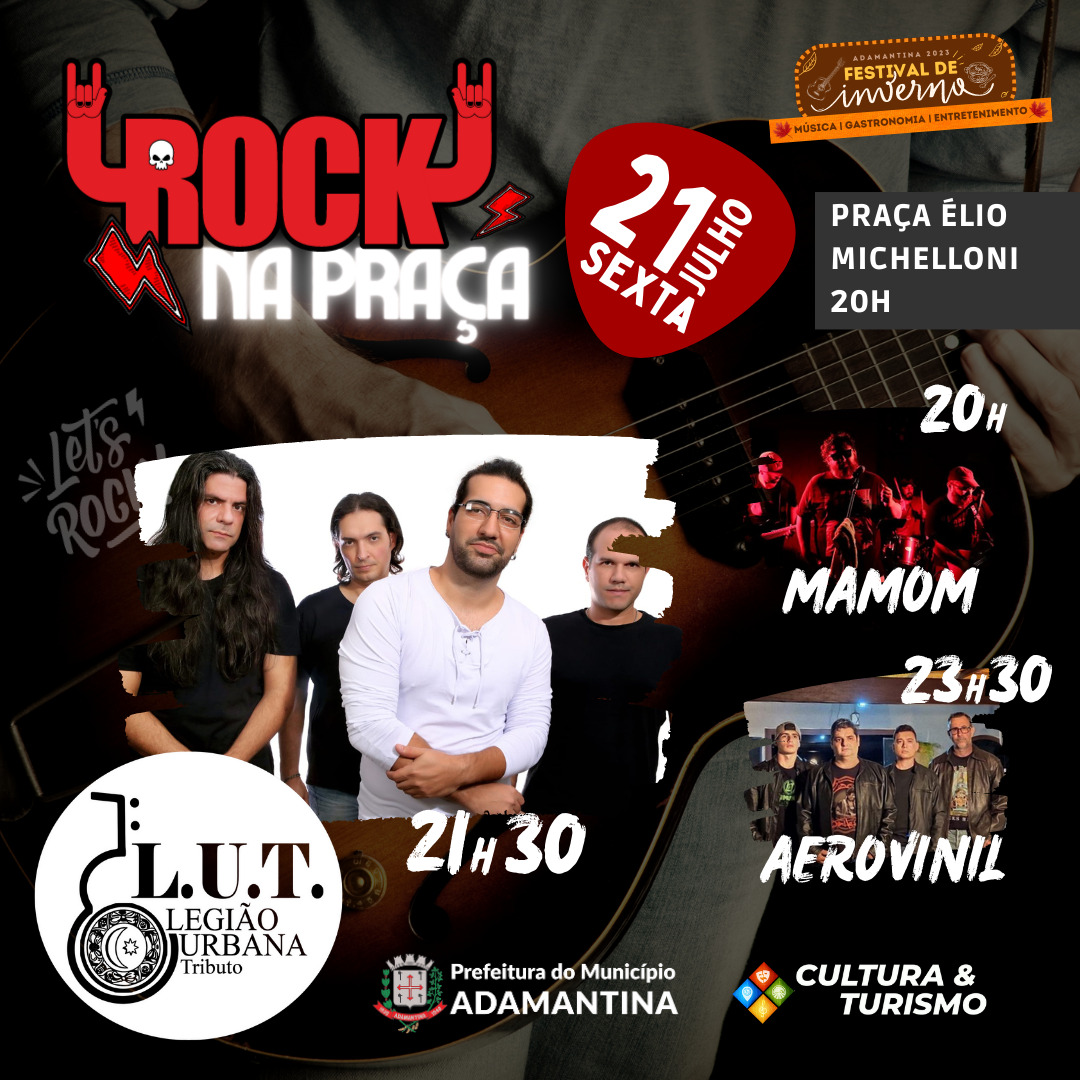 Rock na Praça movimenta Adamantina na sexta-feira (21)