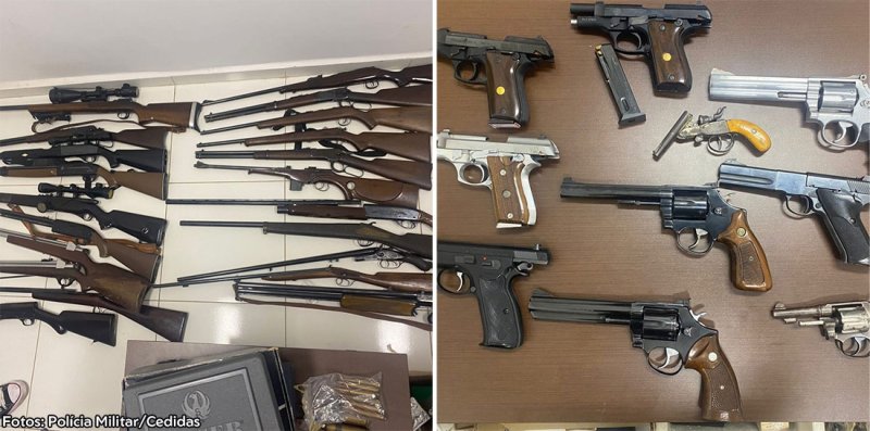 Polícia Militar apreende grande arsenal de armas e munições