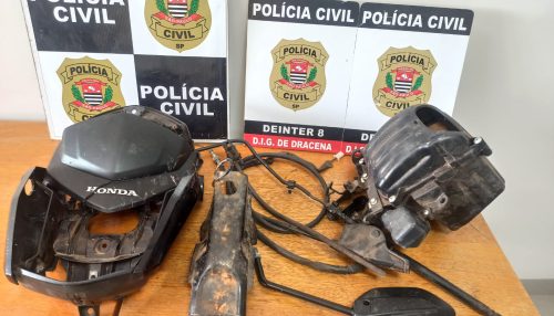 Polícia Civil localiza peças de motocicleta furtada escondidas em imóveis residenciais de Junqueirópolis