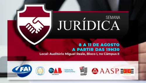 Com palestras todas as noites, Semana  Jurídica 2023 tem início nesta terça, 8