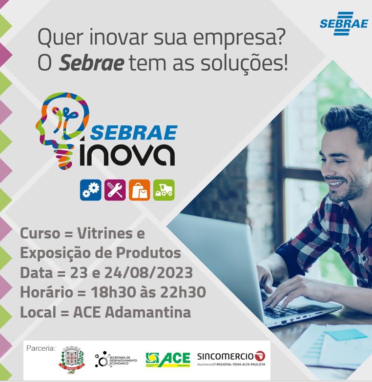 Sebrae promove curso gratuito de “Vitrines e Exposição de Produtos”