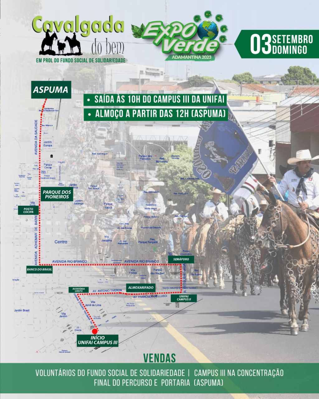 Comissão organizadora da Cavalgada do Bem divulga percurso