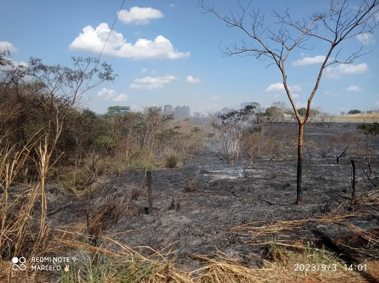 Incêndio de grandes proporções na SP-294 em Adamantina