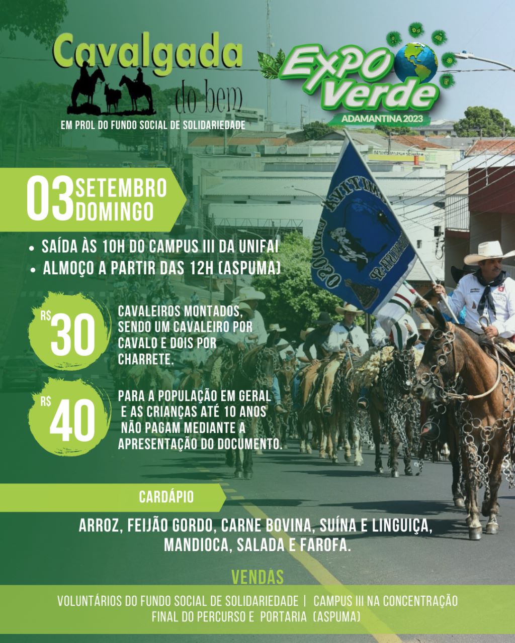 Cavalgada do Bem acontece no domingo (3)