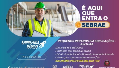 Fundo Social de Solidariedade de Adamantina abre inscrições para o curso de pequenos reparos em edificações – pintura