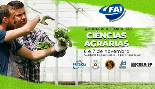 Centro Universitário realiza a Semana de Ciências Agrárias nos dias 6 e 7 de novembro