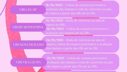 Unidades básicas de saúde de Adamantina realizam ações alusivas ao Outubro Rosa