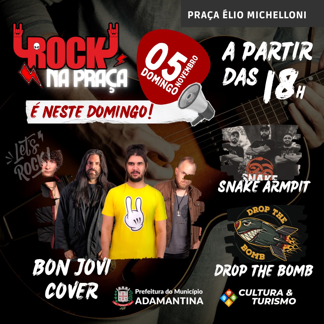 Bon Jovi Cover sobe ao palco domingo (5) em Adamantina em mais uma edição do Rock na Praça