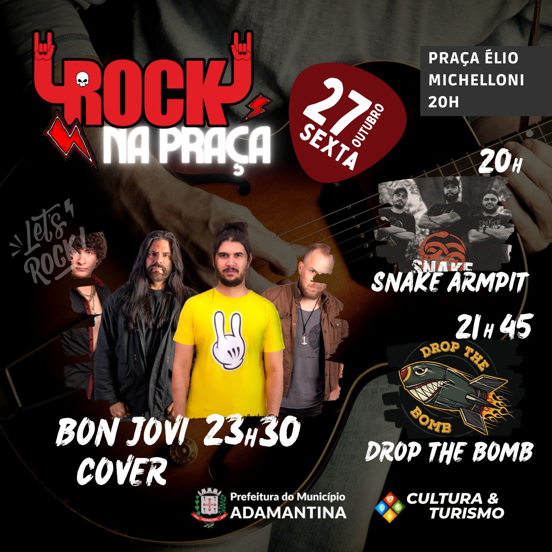 Adamantina terá  Rock na Praça nesta sexta-feira (27) com Bon Jovi Cover