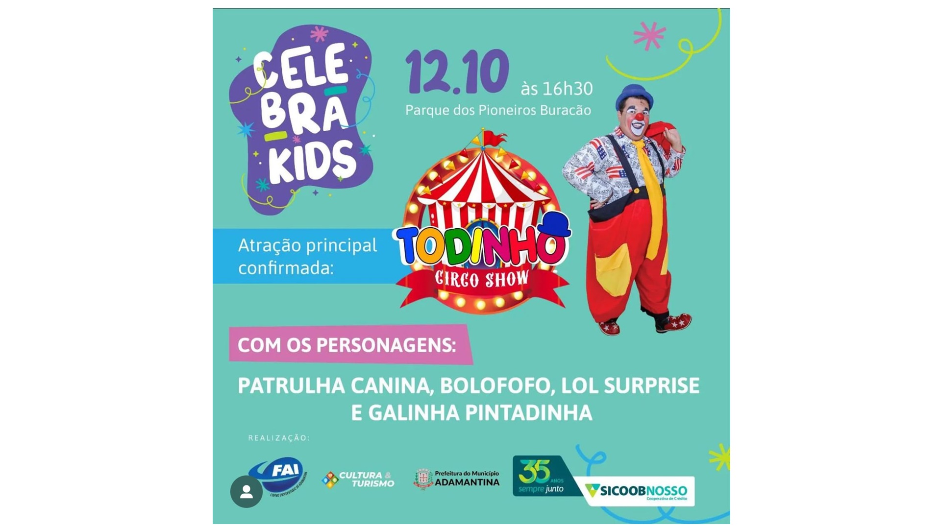 Comemoração do Dia das Crianças em Adamantina traz diversas atividades