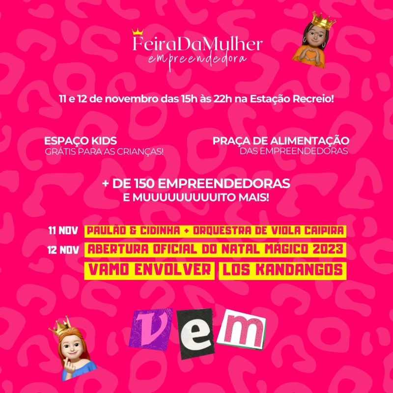 3ª edição da Feira da Mulher Empreendedora terá praça de alimentação formada por empreendedoras e entidades
