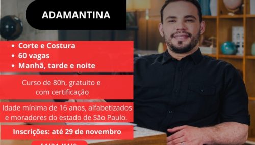 Vagas para o curso de corte e costura estão abertas em Adamantina