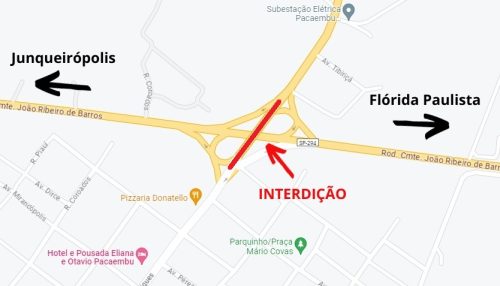 Viaduto em Pacaembu será interditado para obras