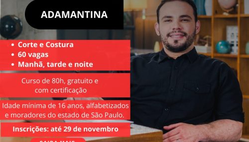 Vagas para o curso de corte e costura estão abertas em Adamantina