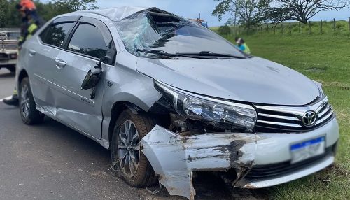 Mulher fica ferida em capotamento na SP-294, em Flórida Paulista