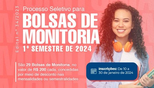 Centro Universitário abre inscrições de  processo seletivo para bolsas de monitoria