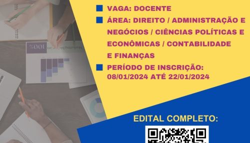 FATEC Adamantina abre novos processos seletivos para contratação de Professores de Ensino Superior.