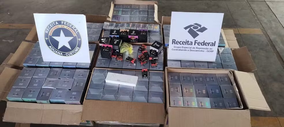 Receita Federal apreende carga de cigarros eletrônicos avaliada em R$ 1 milhão