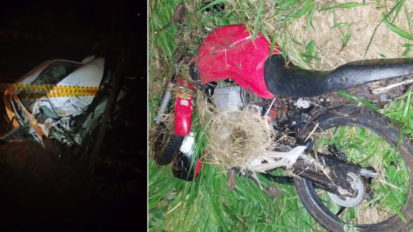 Carro colide na traseira de moto em Pauliceia: dois ocupantes da moto e condutora do carro morrem
