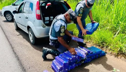 Motorista e passageiro são presos com 119 tabletes de maconha escondidos em porta-malas de carro