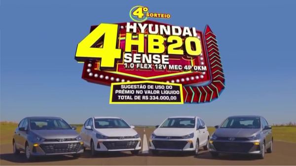 Morador de Flórida Paulista ganha quatro HB20 em sorteio do SPCAP; prêmios somam R$ 334 mil