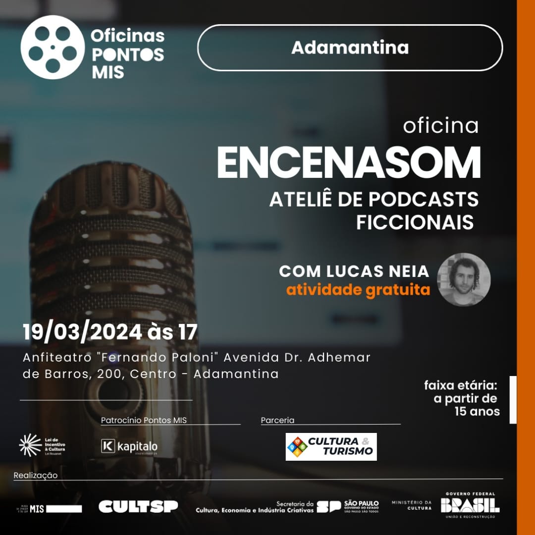 Adamantina recebe oficinas gratuitas de podcasts ficcionais