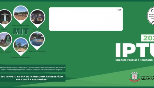 Primeira parcela ou cota única do IPTU vence nesta sexta-feira (8)