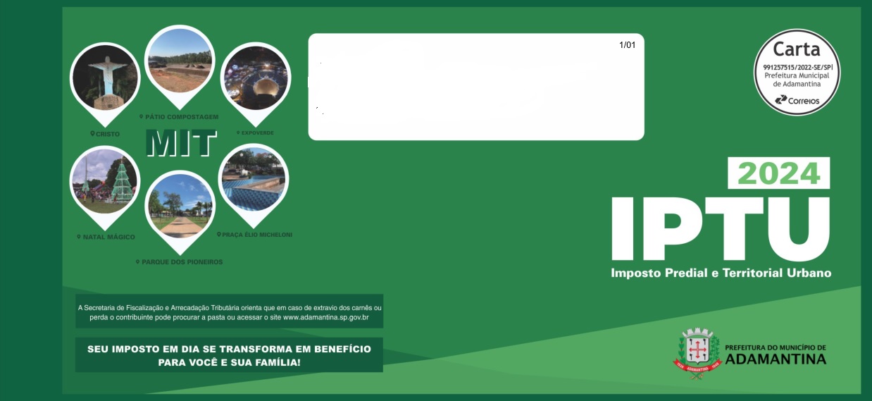 Primeira parcela ou cota única do IPTU vence nesta sexta-feira (8)