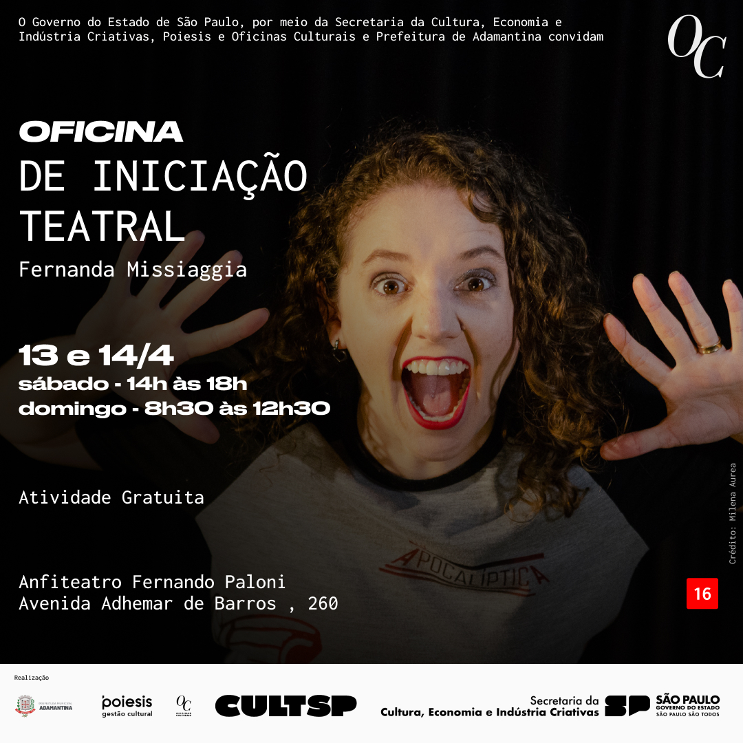 Adamantina recebe Oficina de Iniciação Teatral