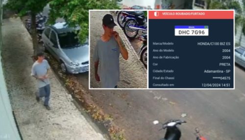 Moto é furtada no centro de Adamantina
