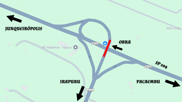 Viaduto em Irapuru será interditado para obras