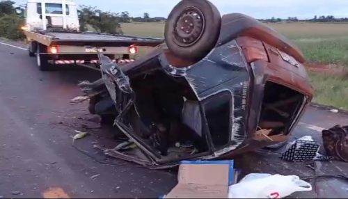 Carro com placas de Adamantina se envolve em acidente em rodovia no Mato Grosso do Sul