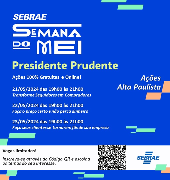 Sebrae promove palestras gratuitas e online para empreendedores