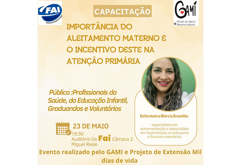 Projeto de Extensão do curso de Nutrição promove capacitação em parceria com o GAMI dia 23