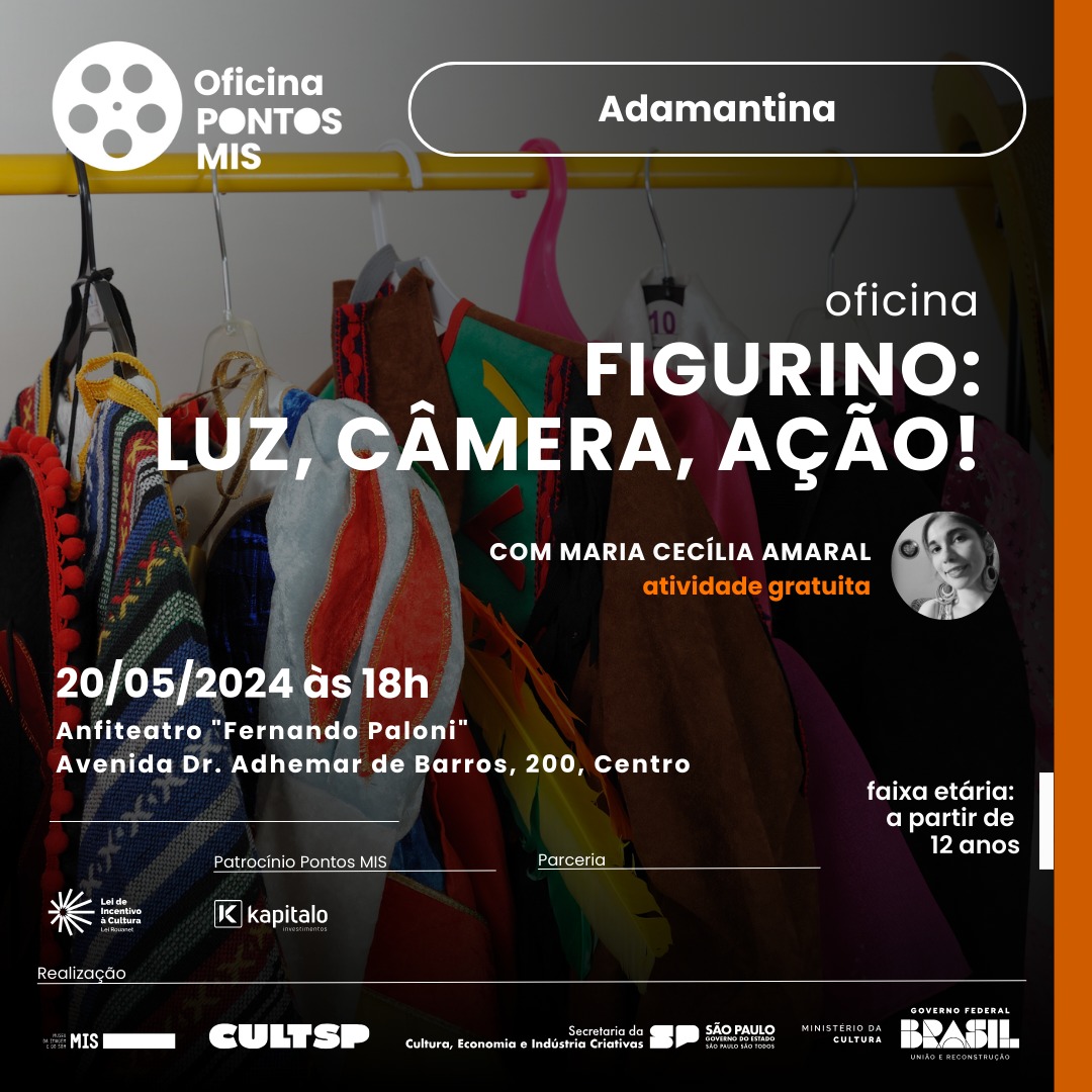 Oficina “Figurino: Luz, Câmera. Ação!” acontece nesta segunda e terça em Adamantina
