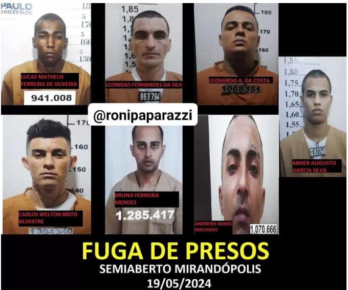 Sete detentos fogem da penitenciária de Mirandópolis neste domingo