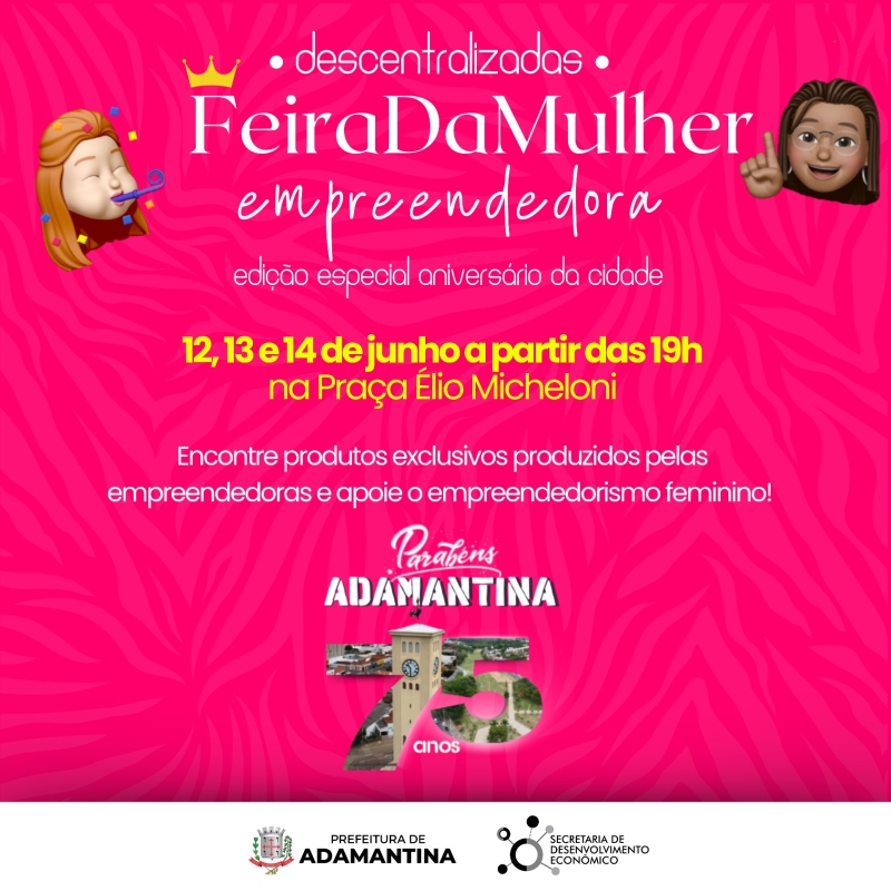 Feira da Mulher Empreendedora e OMIN de Artesanato integram a programação de aniversário