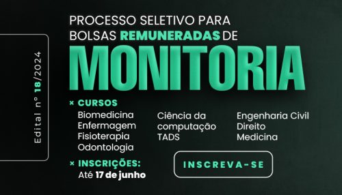 Centro Universitário abre inscrições para bolsas de monitoria