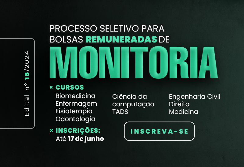 Centro Universitário abre inscrições para bolsas de monitoria