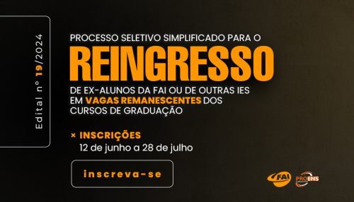 Centro Universitário abre inscrições para o reingresso de ex-alunos no 2º semestre de 2024