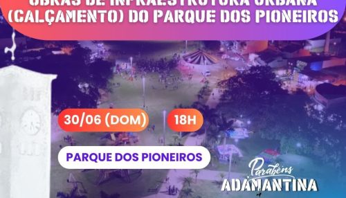Novo calçamento no Parque dos Pioneiros será inaugurado