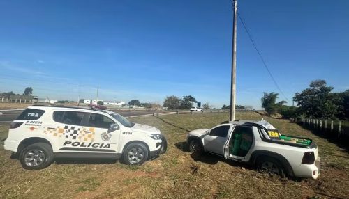 Motorista tenta escapar de abordagem policial, mas acaba preso com picape lotada de mais de 800kg de maconha