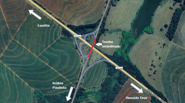 Viaduto na SP-294 em Inúbia Paulista será interditado para elevação da estrutura