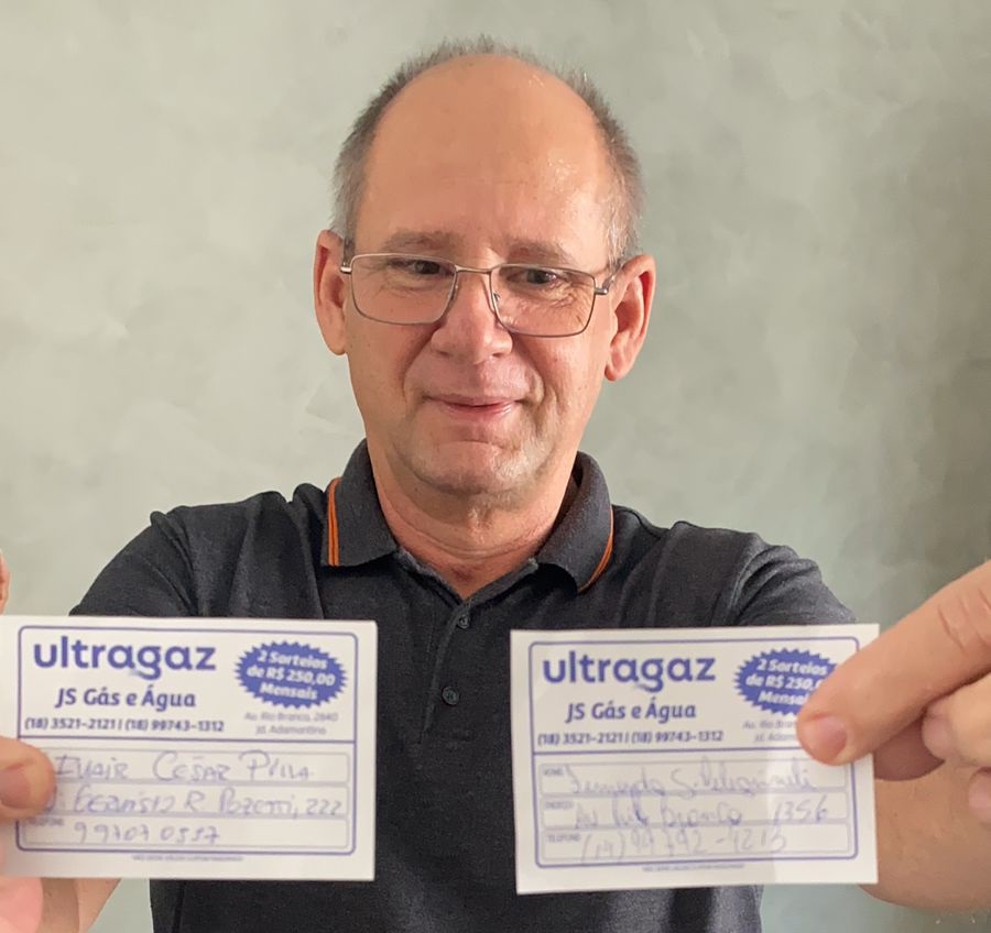 Ultragaz Adamantina: faz sorteio e premia clientes.