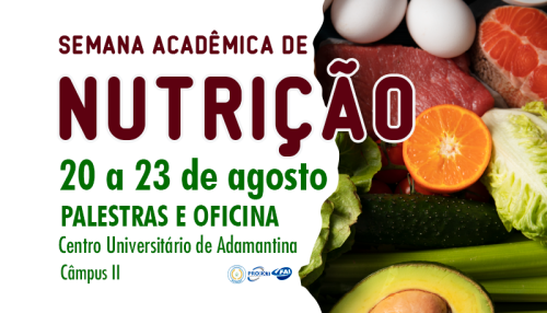 Nutrição realiza semana acadêmica nos dias 20 a 23 de agosto