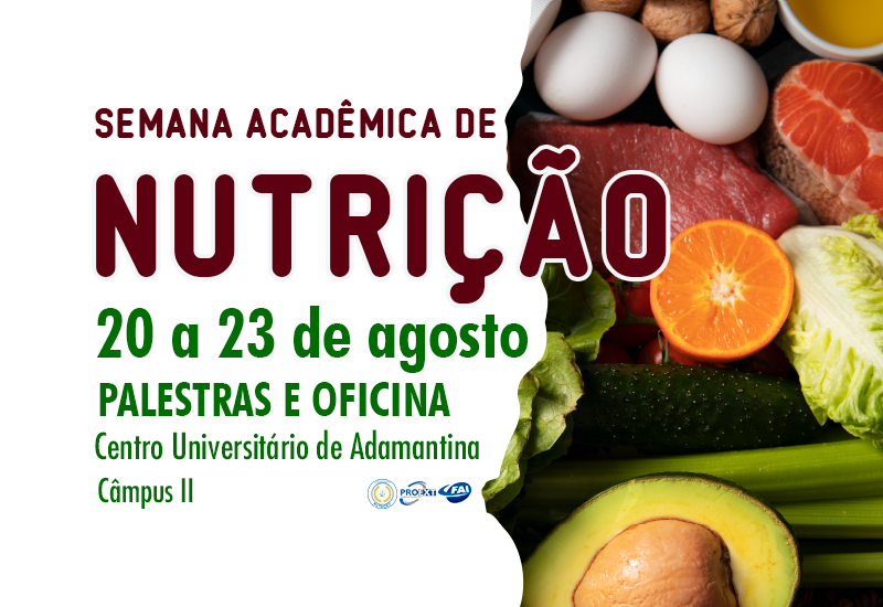 Nutrição realiza semana acadêmica nos dias 20 a 23 de agosto