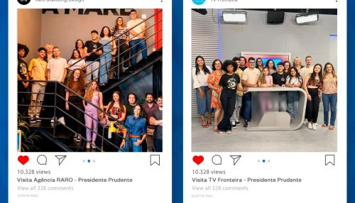 Visita técnica à TV Fronteira e agência RARO! proporciona formação prática e contato com o mercado a alunos da FAI