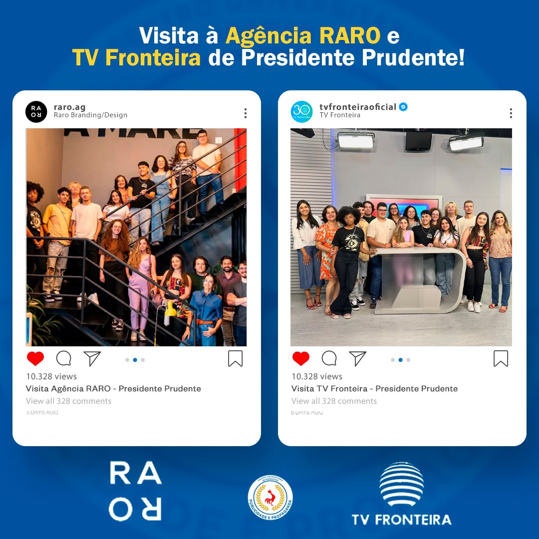 Visita técnica à TV Fronteira e agência RARO! proporciona formação prática e contato com o mercado a alunos da FAI