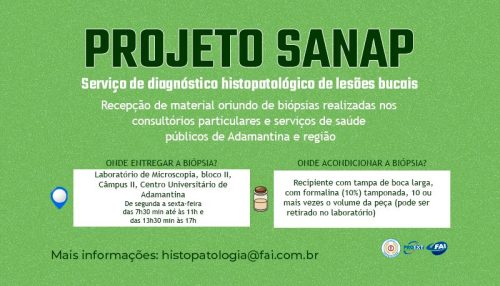 Centro Universitário recebe biópsias de lesões bucais para diagnóstico